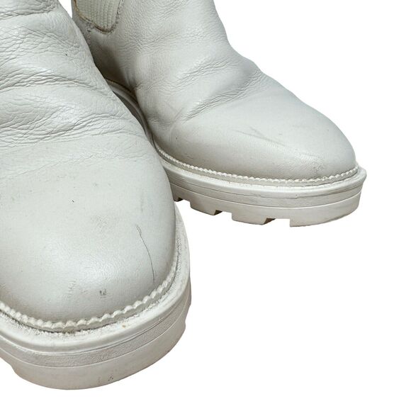Dolce Vita CLEAR Linza Ivory Leather Chelsea Ankle Booties Chunky Y2K Womens 10 - Picture 6 of 8
